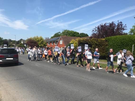 Protestors at the march in Bexhill. Picture by Sheila Jacklin (Keep it Reel Media)