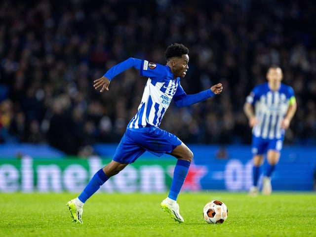 Action and crowd shots from Brighton and Hove Albion's Europa League clash with Marseille at the American Express Stadium.