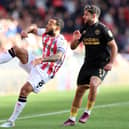 Brighton & Hove Albion's Reda Khadra (right) in action for loan club Sheffield United at Stoke City. Picture by Nathan Stirk/Getty Images