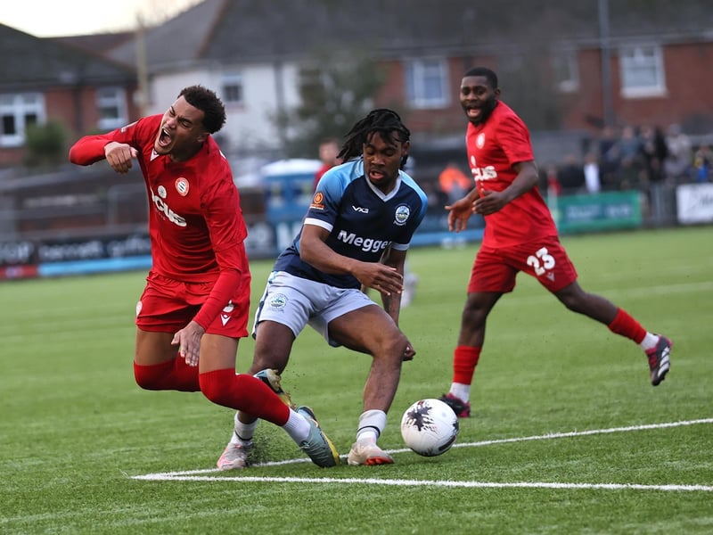 Action from Worthing's 6-4 win at home to Dover in National League South