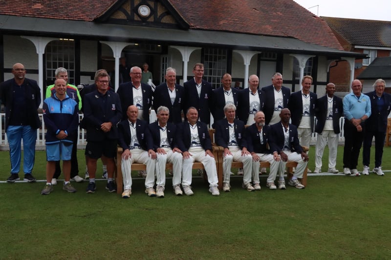 England's cricket seniors line up to face Australia at Littlehampton CC