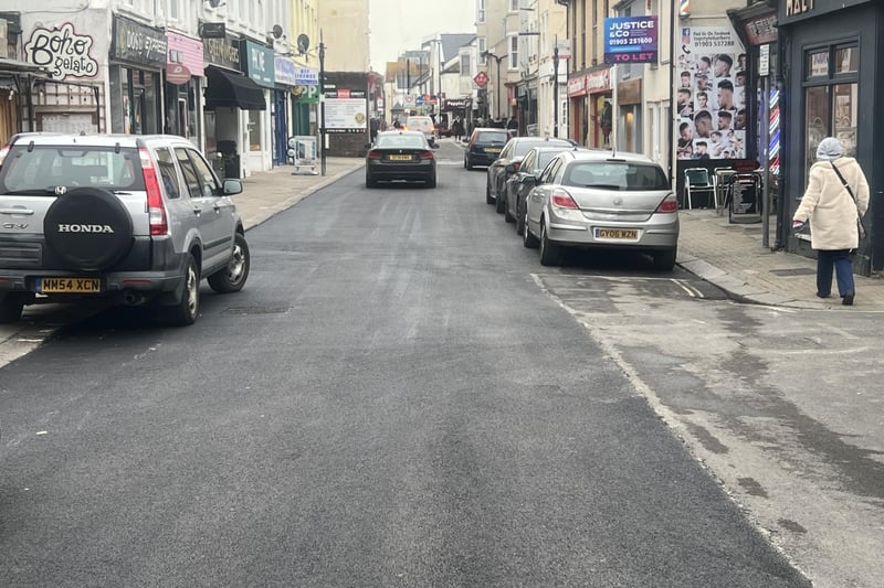 An historic road surface of wooden blocks was uncovered in Montague Street, Worthing, during recent resurfacing works