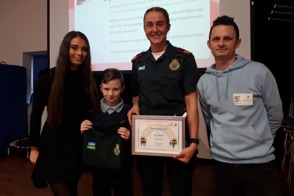 Certificate For Riley Special certificate for Haywards Heath schoolboy Riley who called 999 ...