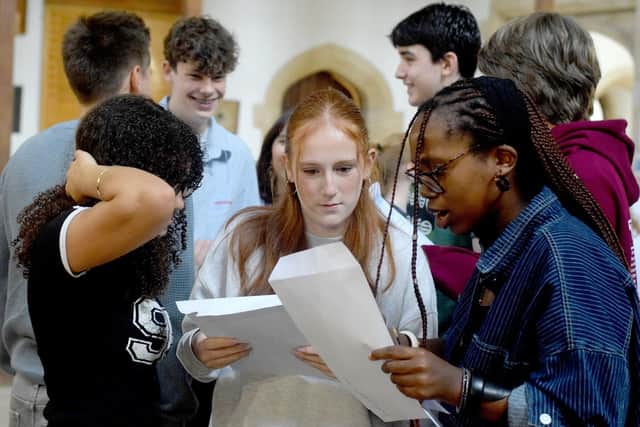 Pupils open their results envelopes!