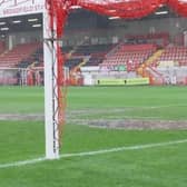 Picture of the Broadfield Stadium on Monday taken from footage on Sky Sports