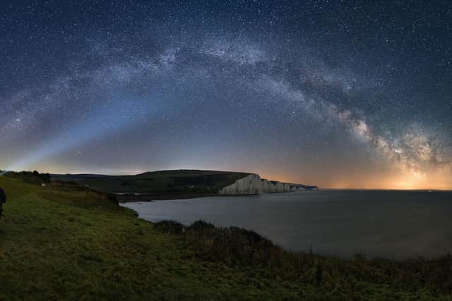 Stargazing by Pablo Rodriguez - showing Seven Sisters cliffs