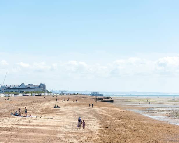 A picture from Goring Beach looking east towards Worthing Pier. Picture by James Pike