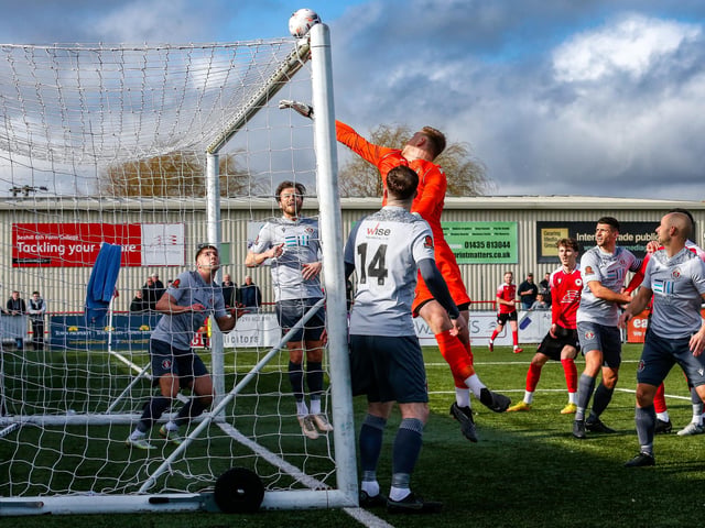 Action from Eastbourne Borough's 2-0 Ntional League South win against Slough Town at Priory Lane