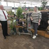Paul Smythe, manager at Old Barn Garden Centre, presented all the items for planting.