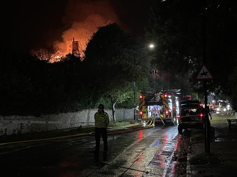 Emergency services called to tackle blaze at former Eastbourne school