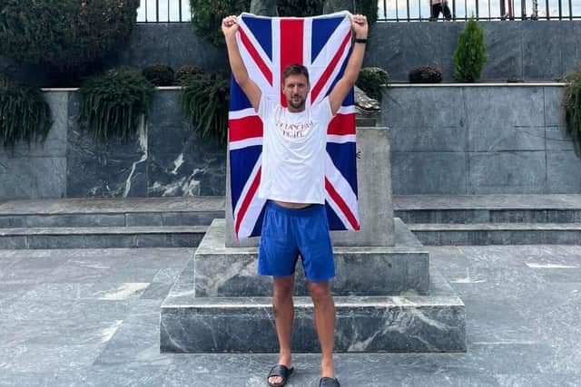 Chris Larmour flying the flag for Great Britain