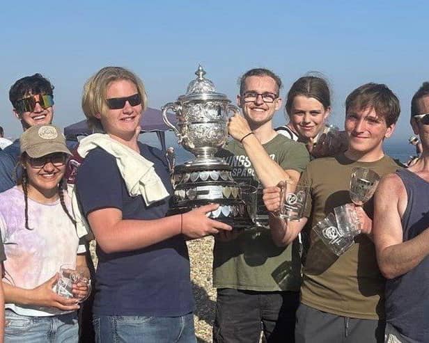 Bexhill Rowers show off the first trophies of the 2024 season.