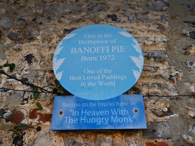 Jevington/Jevington Road, East Sussex.
The site of the old Hungry Monk restaurant, the birthplace of Banoffi Pie in 1972.