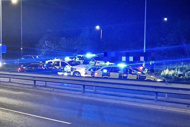 Officers made three arrests and recovered two suspected stolen vehicles after stopping a vehicle driven dangerously near Hailsham.