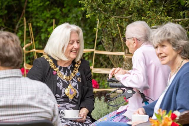 Lewes Mayor Shirley Anne-Sains with residents