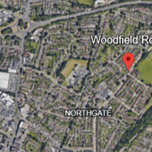 Woodfield Road is due to remain closed 24 hours a day until 11.59pm on Friday, October 30. Photo: Google Earth