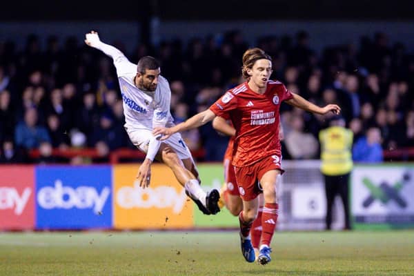Action from Crawley Town v AFC Wimbledon. Picture Eva Gilbert