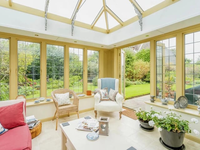 The Orangery comes with views of the beautiful rear gardens.