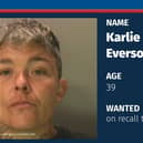 Sussex Police said Karlie Everson, 39, is wanted on recall to prison. Photo: Sussex Police
