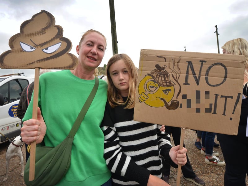 Protest outside Southern Water's Your Water Matters event in Hastings Old Town on October 12 2023.