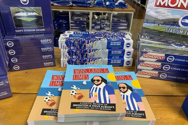 The book is self-funded and published, with £5 of every sale going to Brighton & Hove Albion Foundation (formerly Albion in the Community), official charity of Brighton & Hove Albion. (Photo contributed)