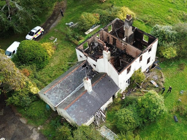 New pictures show the scene of a house fire in East Sussex.