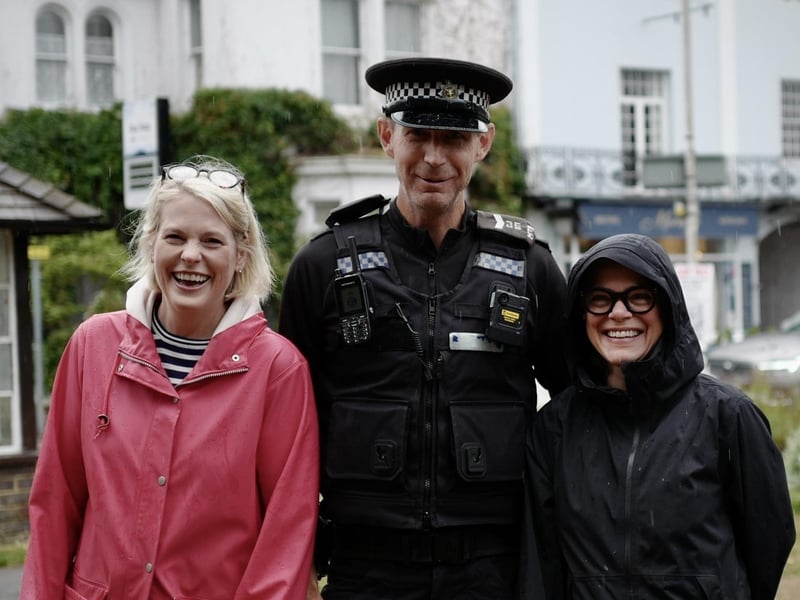 Demonstrators on Hurstpierpoint village green. Picture: Kelly Hyatt