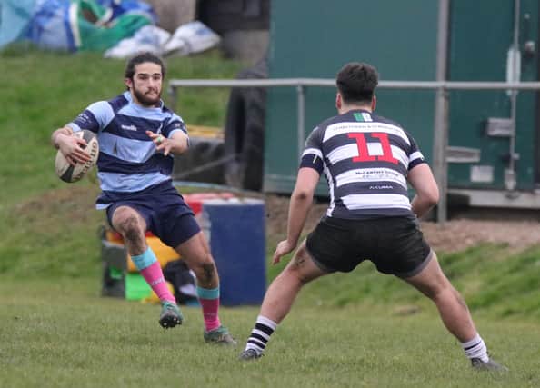 Chichester RFC 1st XV debutant Josef Amin with the ball | Picture: Alison Tanner
