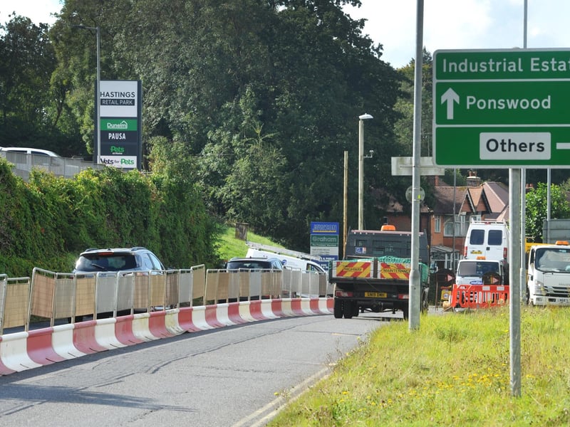 Work began on the long-delayed Queensway Gateway building project in St Leonards last September. Photo taken on September 3, 2024. A21 Sedlescombe Road North.