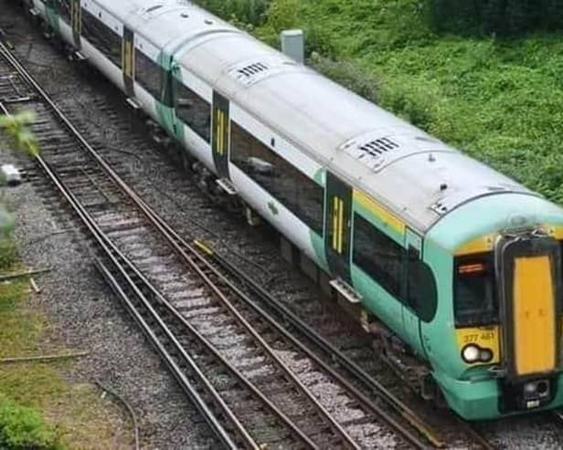 Trains are unable able to run on part of the Sussex and Surrey border for two weeks following a landslip.