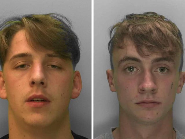 Two men who carried out a ‘vicious and unprovoked attack’ on a woman in Burgess Hill have been jailed for a total of 31 months, Sussex Police have said. Police received several reports of men fighting and causing criminal damage in Church Road in the early hours of 23 September, 2020. This escalated into reports of someone being assaulted. Enquiries revealed the victim, a 47-year-old woman, had left her flat nearby to question the men’s behaviour after she was awoken by the disturbance they caused. In response to this, one of them assaulted the woman, causing her to fall to the ground. Whilst she lay unconscious, the same suspect and his counterpart both continued to punch and kick her. The victim was taken to hospital where she was treated for head and facial injuries, and a chipped front tooth. Officers responded to the scene where one of the suspects was still present. He was identified as Charlie Hale (right), 22, unemployed, of School Lane, Welwyn, Hertfordshire. He was arrested and charged with committing grievous bodily harm, which he admitted, and was sentenced to 19 months’ imprisonment at Lewes Crown Court on May 20. Enquiries also led to the arrest of a second suspect, identified as Henry Harris (left), 21, unemployed, of North Way, Lewes. He was charged with committing actual bodily harm and causing criminal damage to the victim’s car, which he admitted, and was sentenced to 12 months’ imprisonment at Lewes Crown Court on January 3.