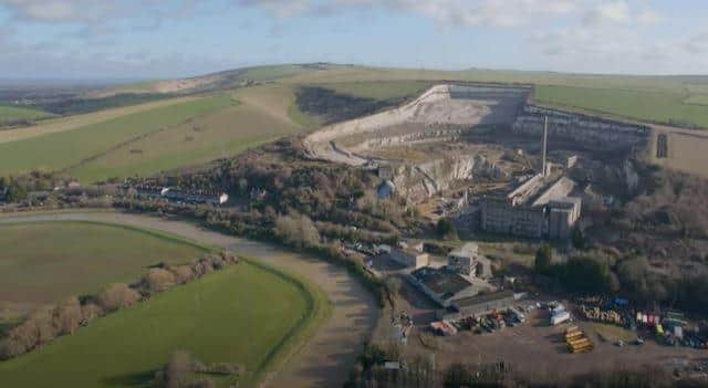 The derelict cement works site