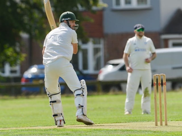 Action between Broadwater CC and Goring CC in Division 4 West of the Sussex Cricket League
