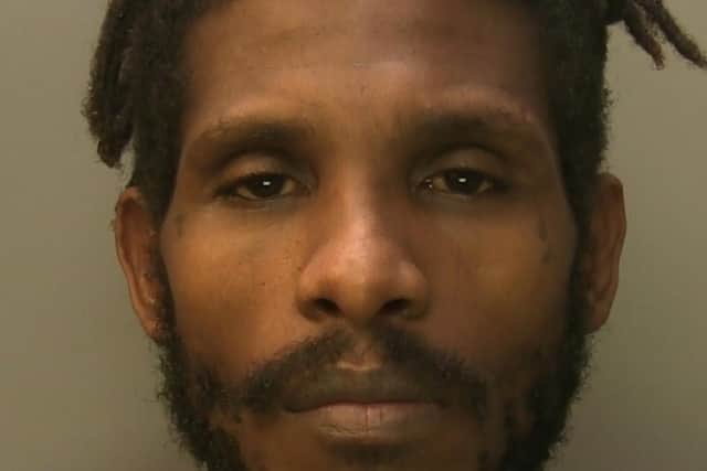 Police said William Djama, 35 – of no fixed address – targeted homes across Brighton and Hove in December, 2022, stealing items he would later sell at pawn shops. Photo: Sussex Police