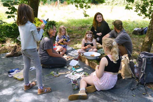 Education Secretary Gillian Keegan visits a Holiday Activities and Food club (HAF) in Hastings. Photo taken at Project Rewild at North's Seat, Hastings Country Park.