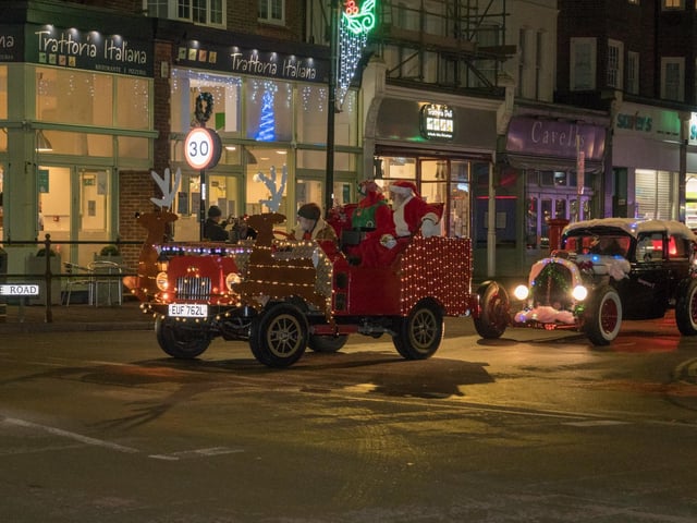 Christmas cavalcade of cars