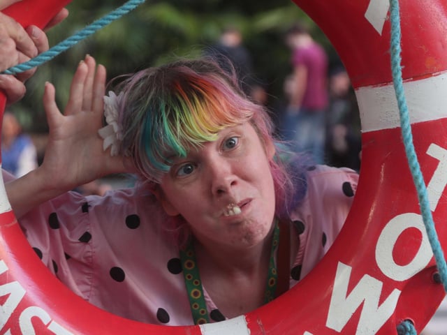 Hastings Old Town Carnival Week 2025: Gurning Competition. Pic Roberts Photographic.