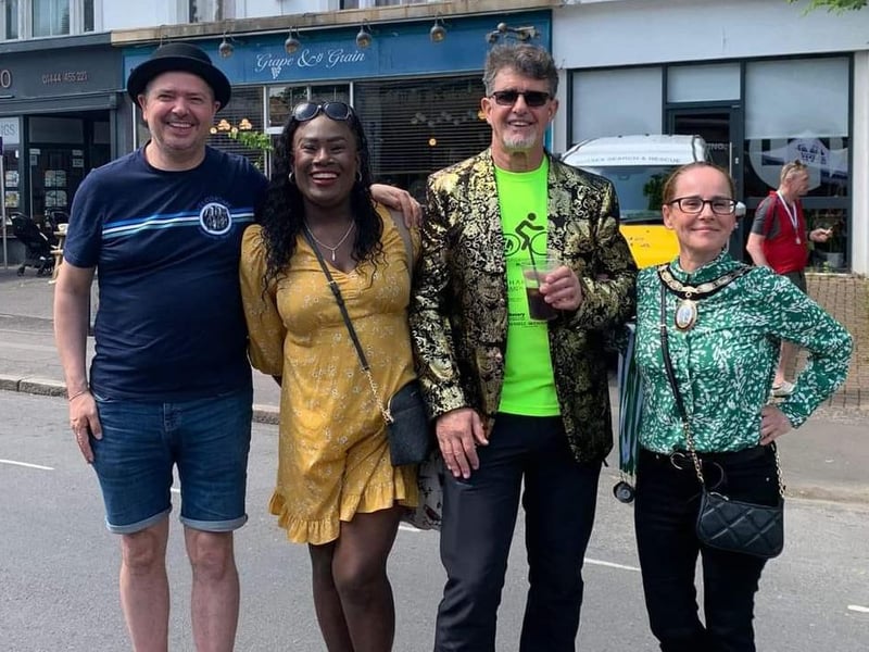 From left: Simon Flynn, Cylvian Flynn, Mike Oliver and Haywards Heath mayor Stephanie Inglesfieldat The Greater Haywards Heath Bike Ride 2024