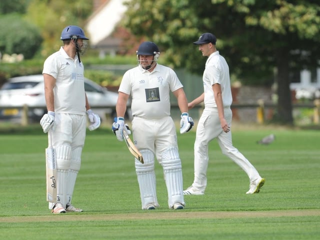 Action between Broadwater CC and Goring CC in Division 4 West of the Sussex Cricket League