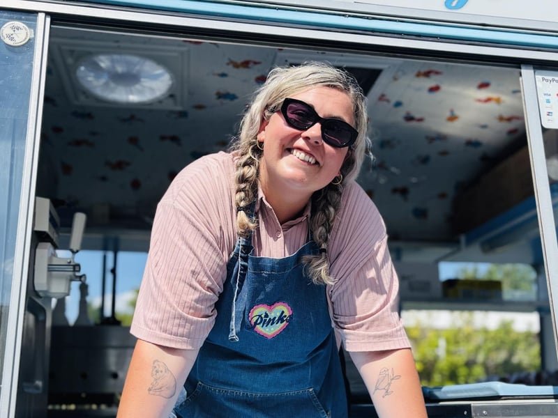 Pinks Vintage business development manager Georgia Alston spent the afternoon serving from her ice cream van