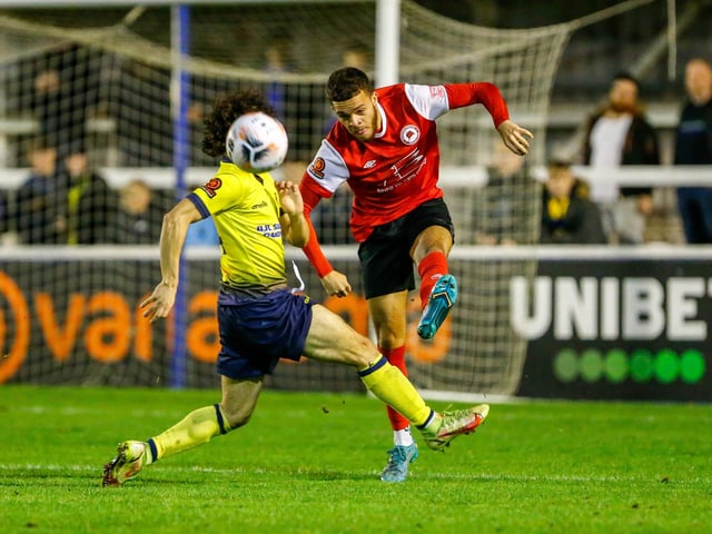 Action from Eastbourne Borough's draw at Farnborough