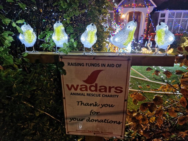 The animal-themed Christmas lights display at 22 Gorse Avenue, Worthing, has been put together by John Wollaston Landscapes and Property Maintenance to raise money for Wadars Animal Rescue Charity.