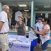 Horsham Matters team asking residents to sign the Guarantee our Essentials petition. 