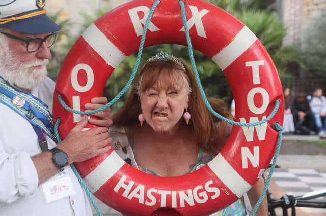 Hastings Old Town Carnival Week 2025: Gurning Competition. Pic Roberts Photographic.