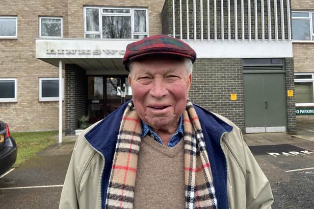 Eastbourne resident John Langridge outside his home in Compton Place Road