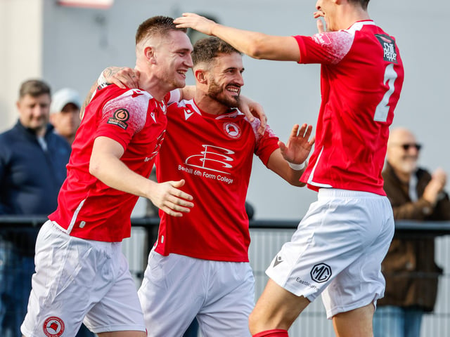 Action from Eastbourne Borough's 5-1 win at Slough Town in the National League South