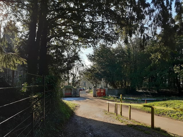 Exit here through the gate. Please note, Arundel Park is closed to the public on March 24 each and every year, to protect the Norfolk Estate against any claims of continuous public right of way.