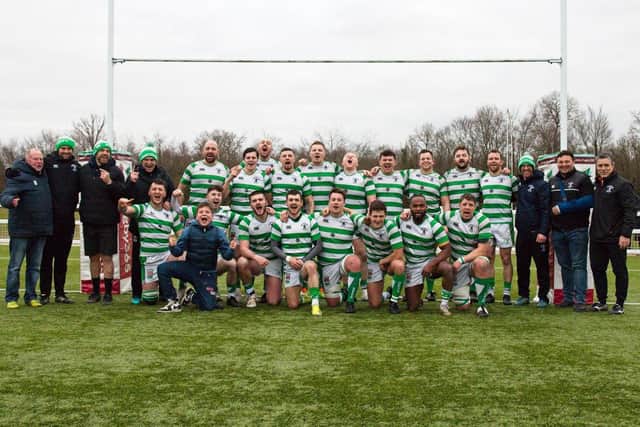 Horsham's triumphant first XV squad - who have won their league title | Picture: DAS Sport Photography