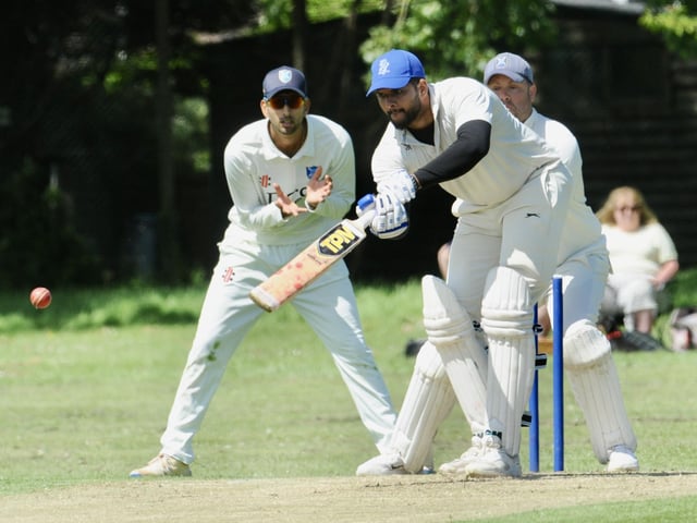 Action from Goring CC v Pagham CC in Division 3 West of the Sussex Cricket League