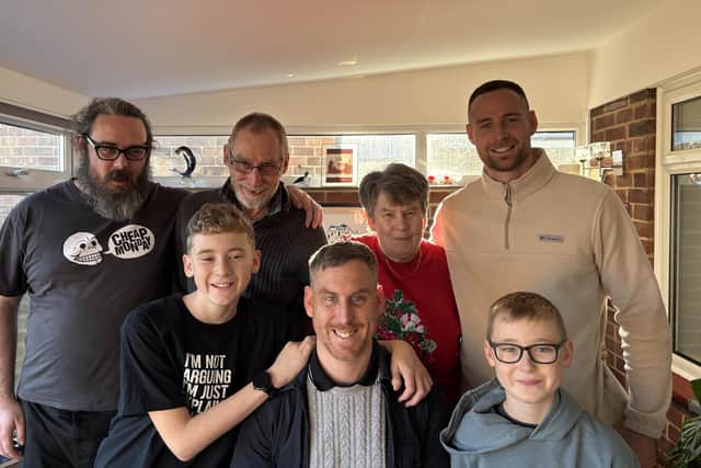 Football has been an important part of Mark’s relationship with his dad since childhood, making it a fitting way to raise money for a cause that has become deeply personal to his family. Photo: Mark Penfold.